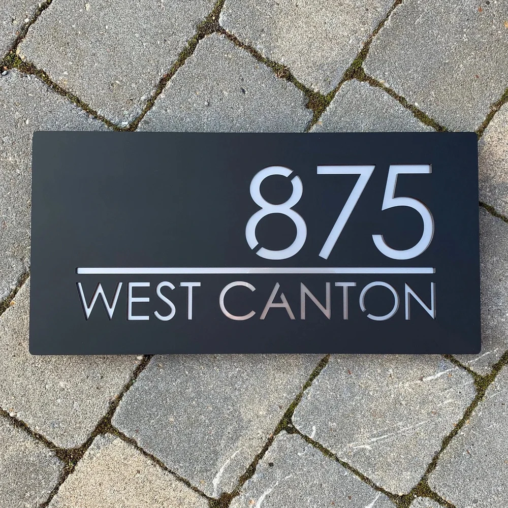 Custom  Modern Sign Large House Numbers Acrylic 3D Sign Personalized Laser Cutting Outdoor Street Address Name