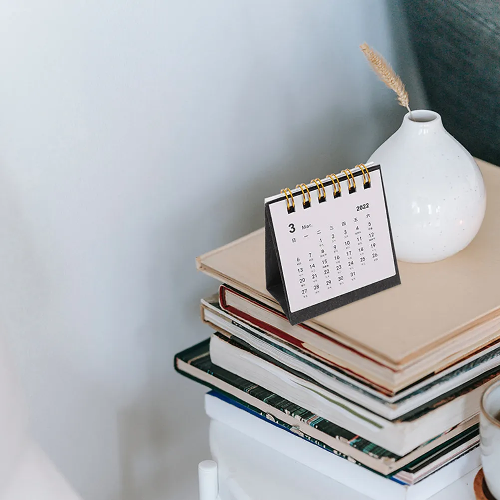 

Креативный бумажный настольный календарь на 2022 год, 2 шт., мини-календарь с пустой полем для заметок, простой элегантный дизайн для офиса и рабочего стола
