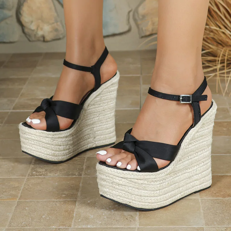 XMWRLW 2026 Summer Women's Sandals Fashion High Heels 15cm Women Wedges Shoes Platform Sandals Rubber Sole Female Sandal Shoe