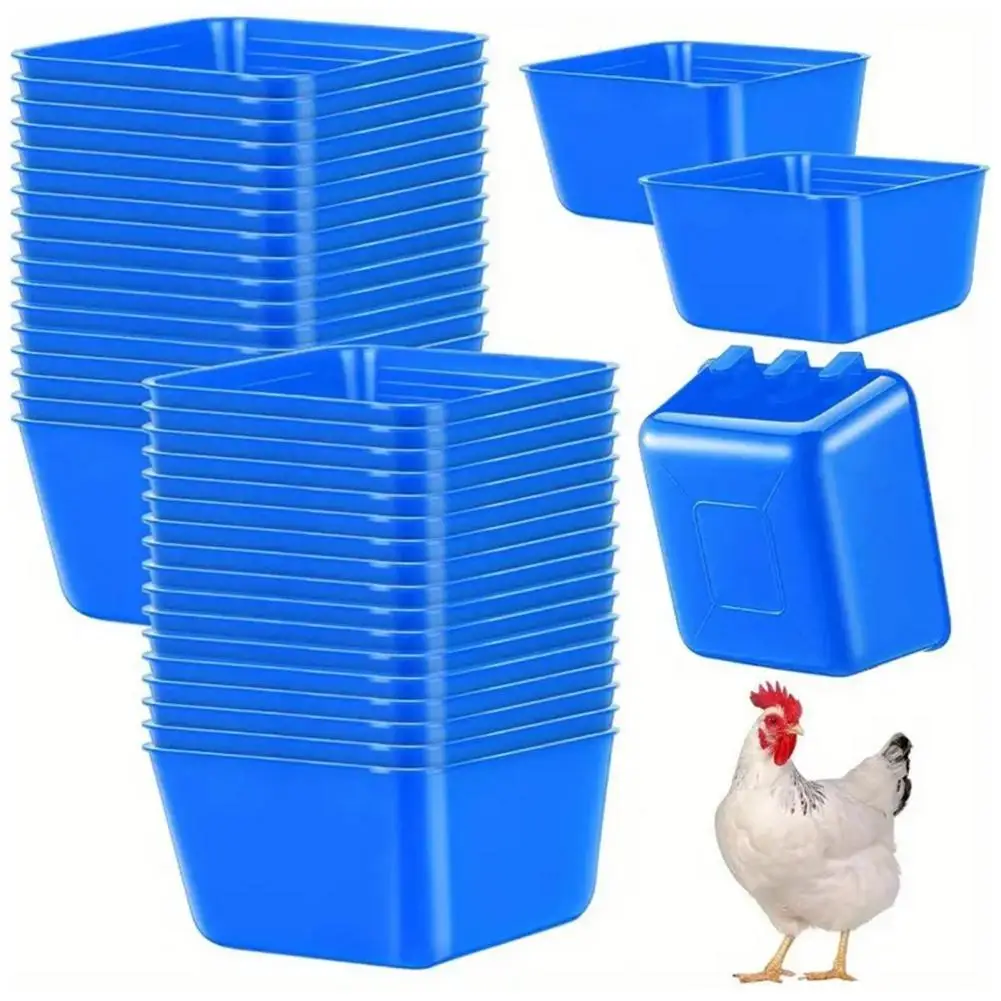 

10Pcs 6cm Chicken Cage Cups Hanging Feeding Cups Bird Food Bowls Bunny Cage Feeding Bowl For Pet Parrot Poultry Pigeon Wire Cage