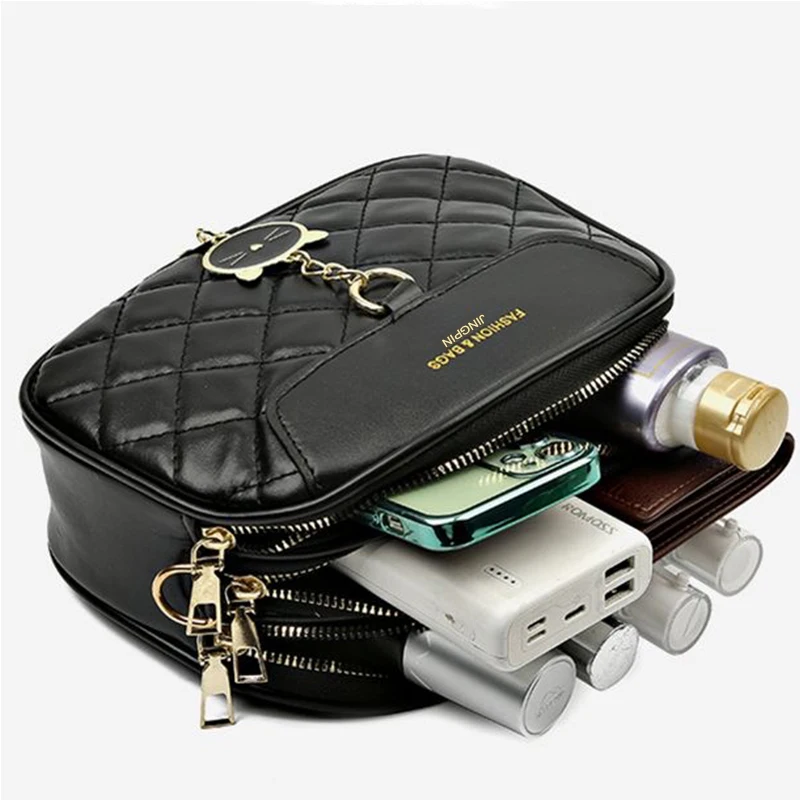 Einzel-Schulter-Umhängetaschen für Damen und Herren, einfache und vielseitige dreilagige Handtaschen mit Rautenmuster, Schuhtaschen für Damen – Detail 3