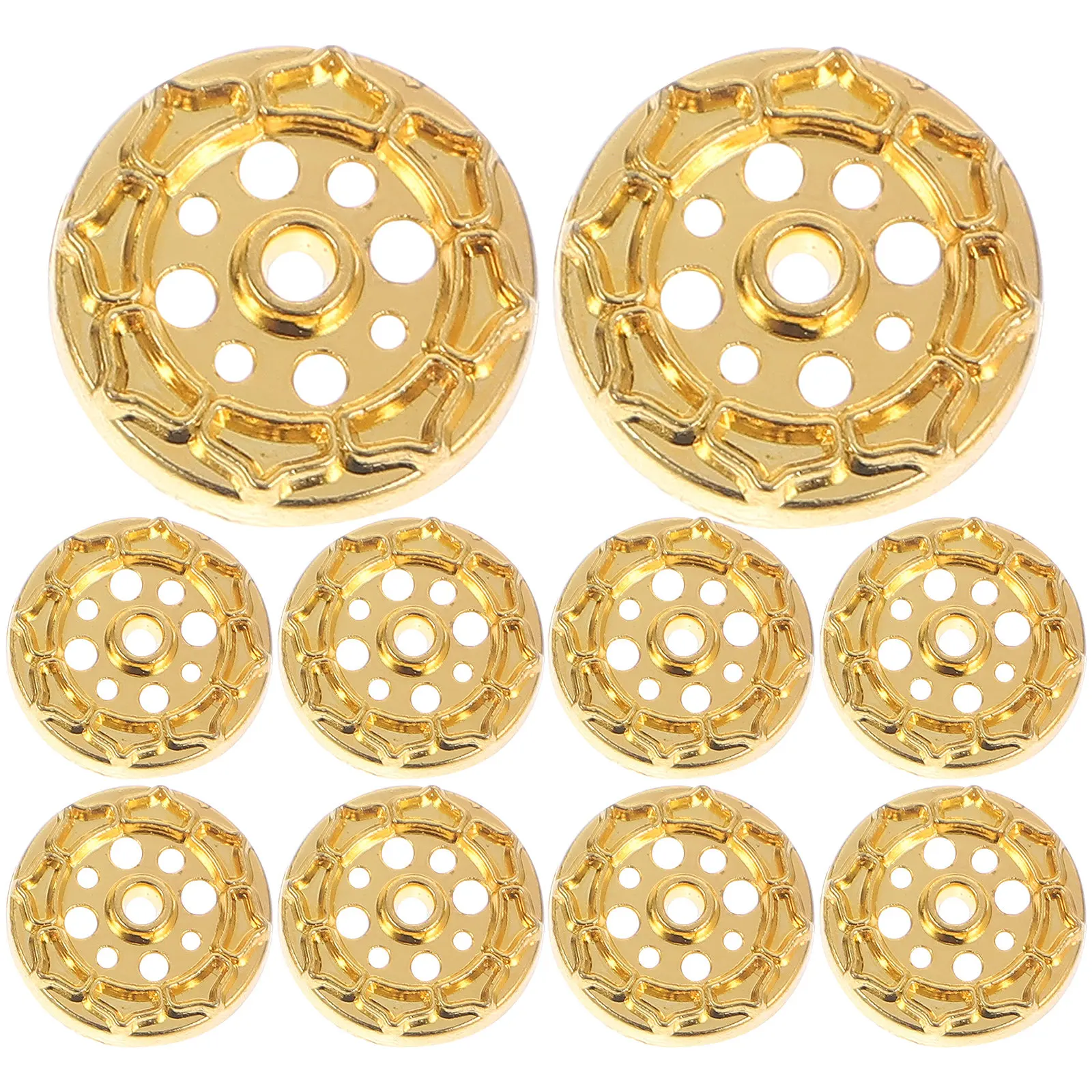 10Pcs Copper Alloy Lotus Incense Burner Mini Nine Holes Inserted Base Aromatherapy Holder for Study Bedroom Sauna Yoga