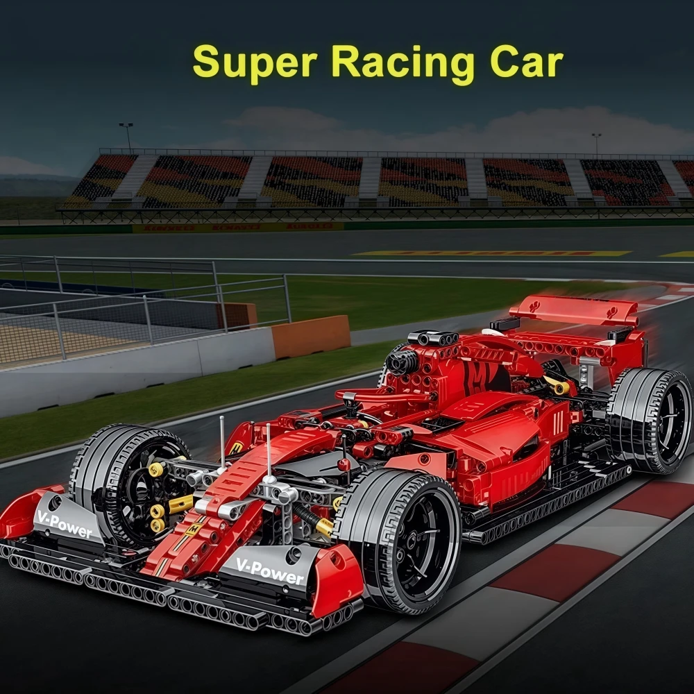 

Holiday Gift Speed Racer Red Super Car Building Blocks Model Creative Technical MOC Style Classic Racing Set Assembly Bricks