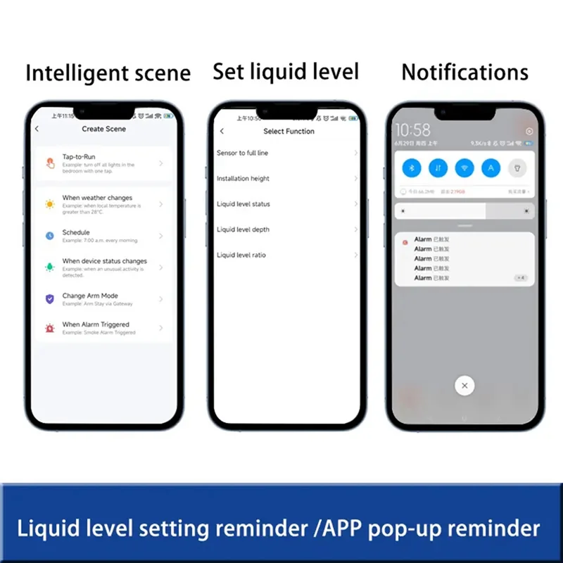 Y45A-Mobile App Compatível Monitor de Nível de Tanque Sem Fio TLC2206 Tuya Wifi Sensor Detector À Prova D 'Água IP67 Para Detecção de Água Líquida