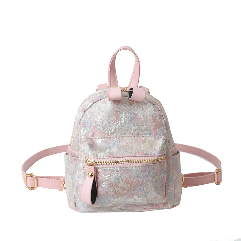 Mochila con bordado Jacquard para mujer, de Color a juego morral elegante, compacto, informal, 2024