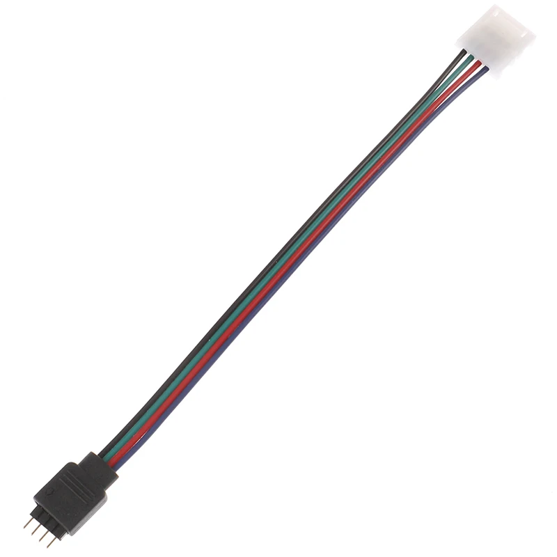 15cm 5050 rgb 4 pinos led faixa de conectores de luz de tira para adaptador de alimentação 4 condutor 10mm conector largo