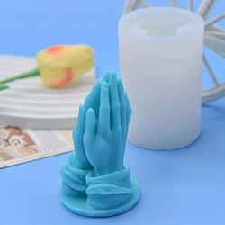 1 piece, hands clasped, praying for aromatherapy candles, silicone mold, palms clasped, praying for blessings, ornament mold