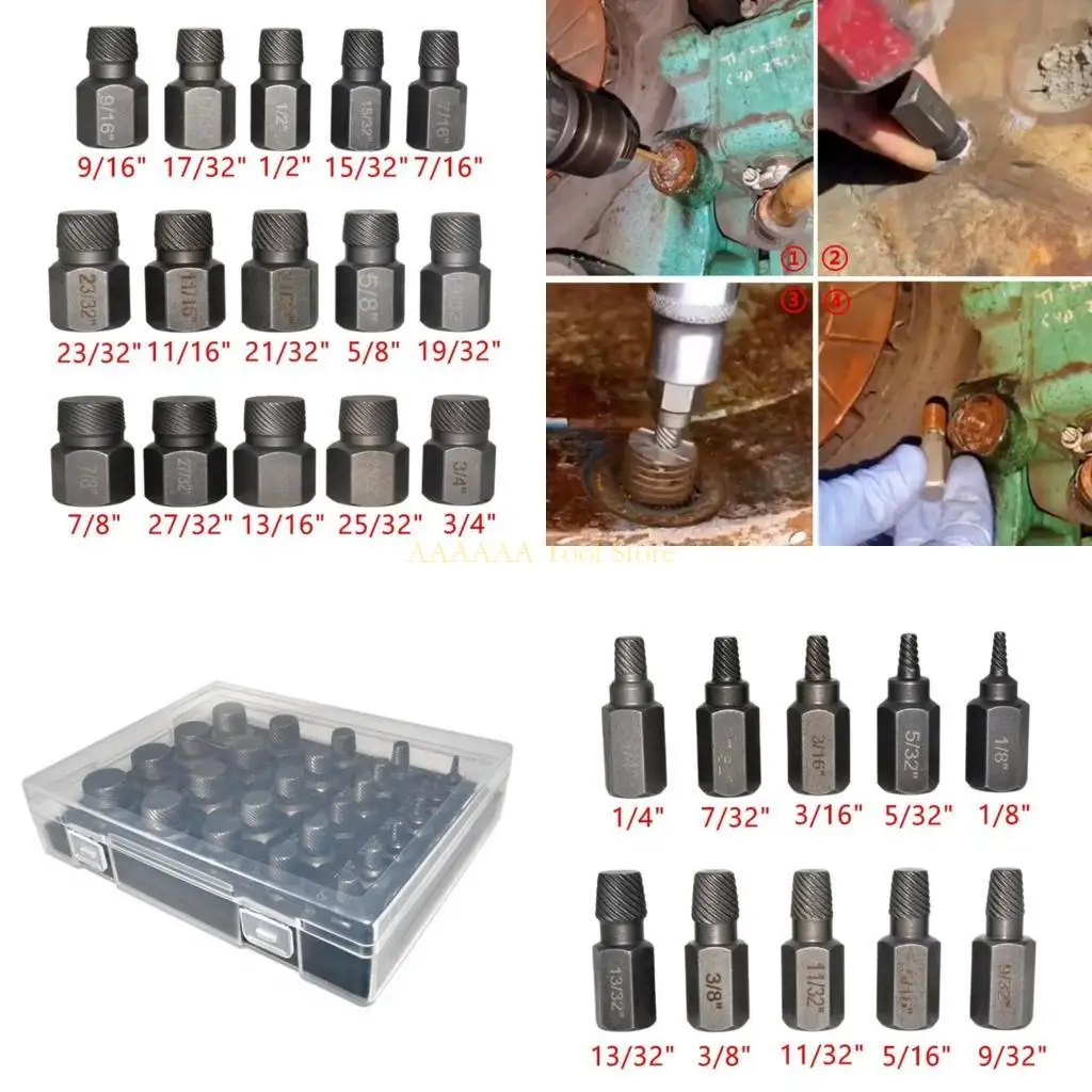 

A2BE 25PCS EANVER-SCREWN Extractor Extractor легко и быстро удалить инструменты для ремонта