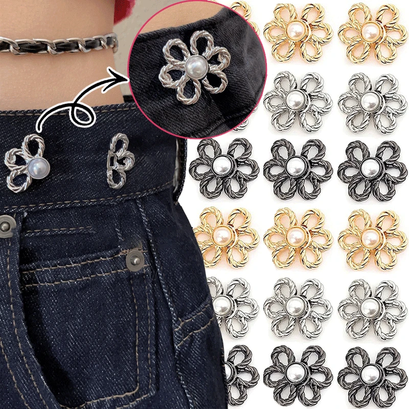 

1-6Pairs Removable Nail-free Tightening Waistband Closing Artifact Invisible Snap Button Waist Buckle Jeans Handmade DIY Sewing