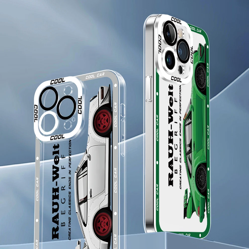 JDM Sport Car Phone Case for Apple iPhone 17 13 Pro Max 7 6s SE X XS 15 Plus 8 12 Mini XR 14 Pro 11 Silicone Cover Clear