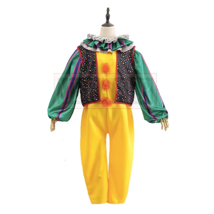 Stephen King's It Pennywise Clown Joker Evil Horror Terror Halloween Uniform Outfit Cosplay Costume Customize Any Size