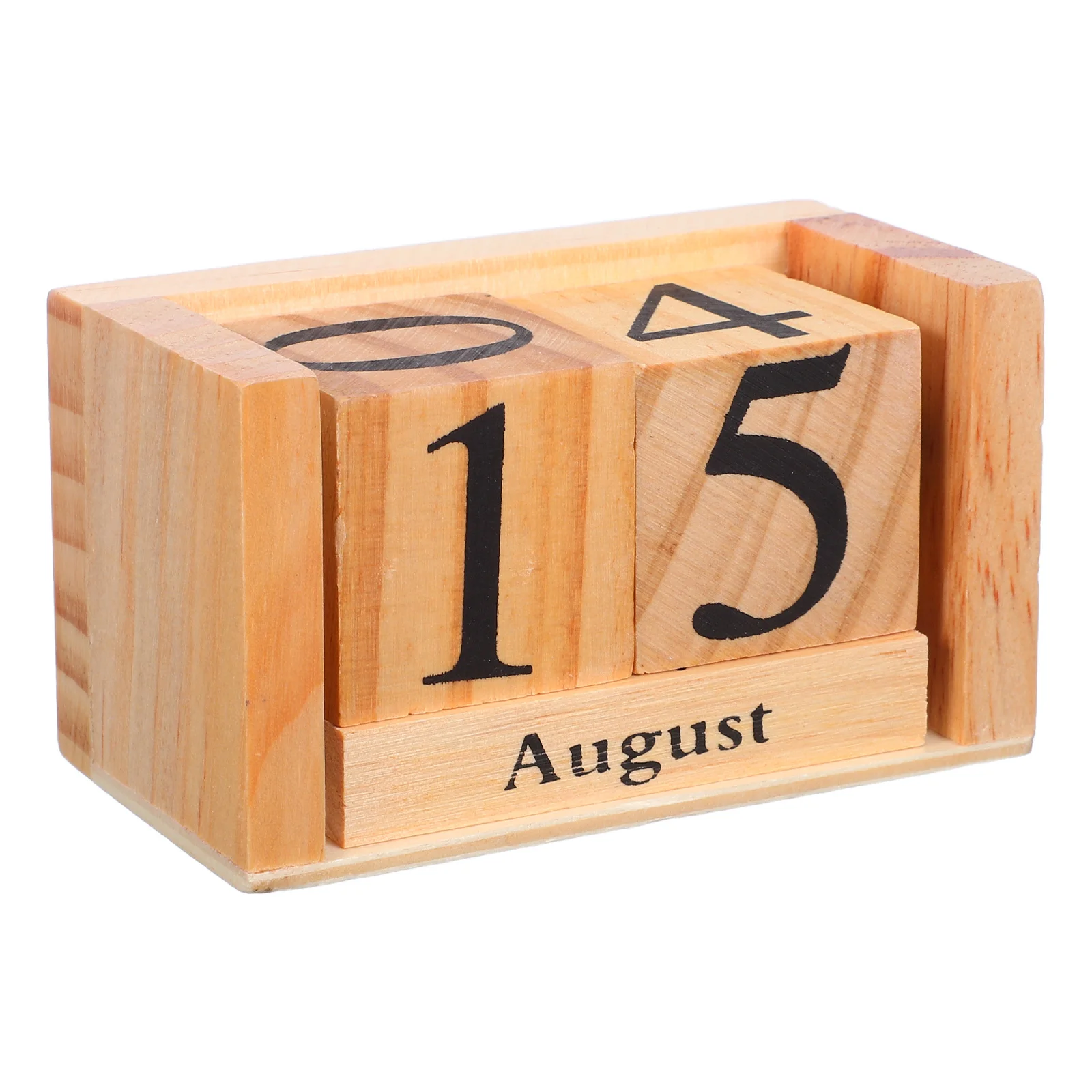 

Wooden Block Perpetual Desk Calendar Solid Wood Manual Date Display Rustic Office Home Decoration Block Calendar