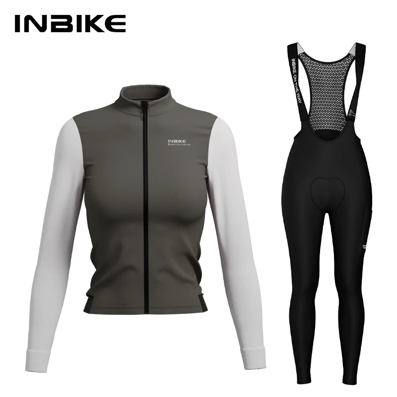 

INBIKE женские ветрозащитные велосипедные комплекты термофлисовые велосипедные трикотажные штаны-комбинезоны зимняя теплая светоотражающая велосипедная одежда для гор