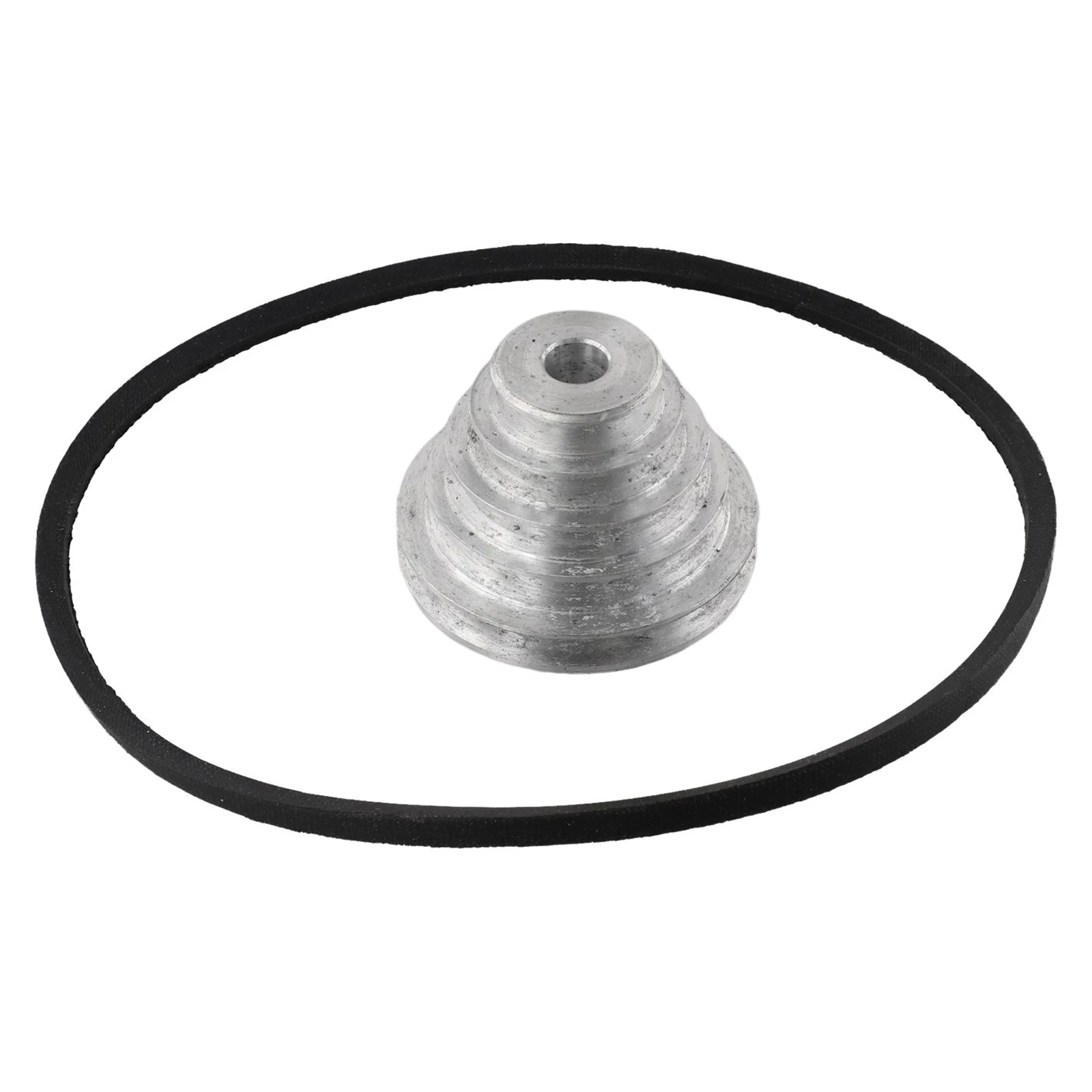 

Прочный комплект трансмиссионных колес с V-образным ремнем для настольного сверлильного станка, шкив-пагода, серебристая алюминиевая конструкция