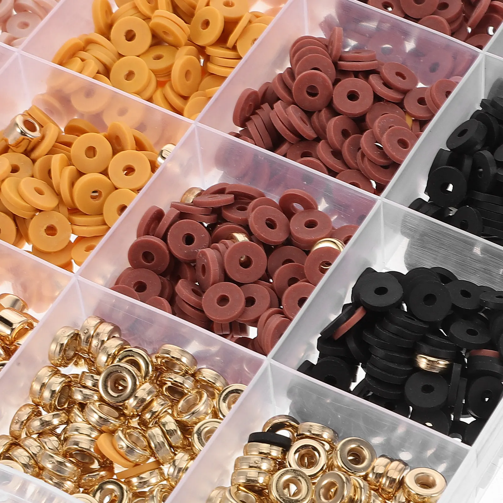24 Grid Polymer Letter Beads Spacer Beads DIY Bracelet Making Set for Friendship Jewelry Crafts Supplies Teens Adults