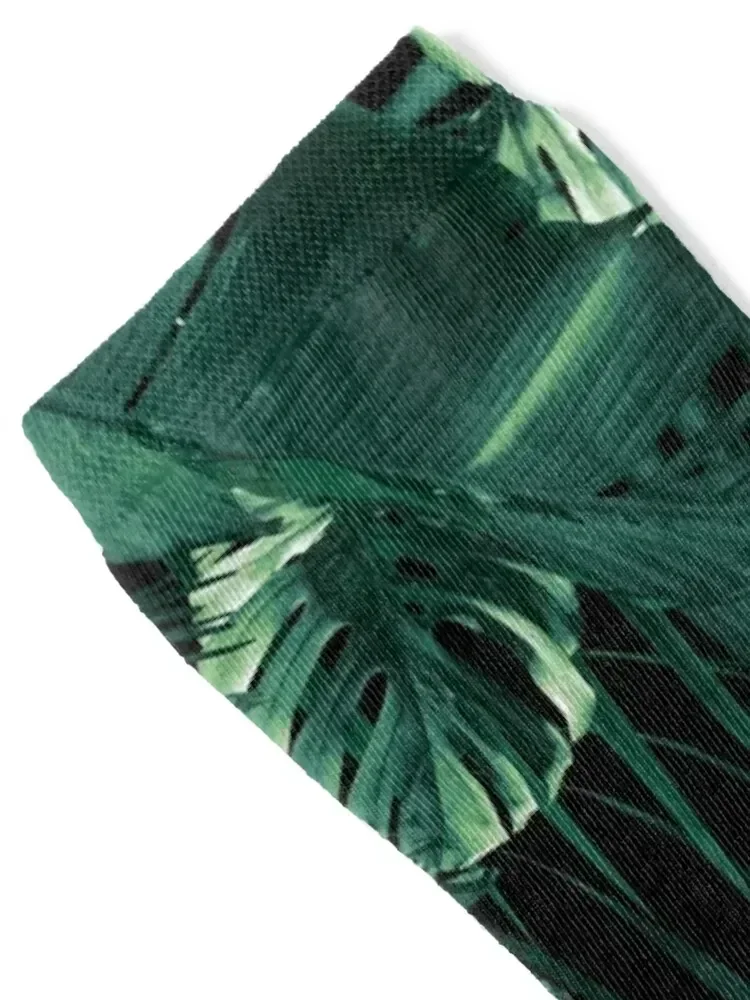 Tropical Jungle Leaves Night Siesta #1 #tropical #decor #art Socks heated gym Men's Socks Women's