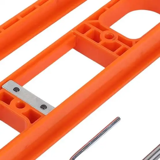 

Hydraulic 3D Buffer Hinge Slotting Tool Orange Plastic Jig For Thickened Invisible Concealed Door Installation And Cutting