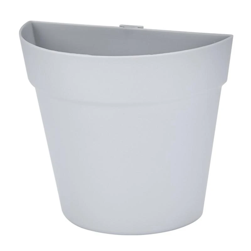 Indoor Outdoor Balcony Flower Buckets Semi Circle Plastic Hanging Flower Pots Garden Decoration Wall Planters Plant Rack C5AD