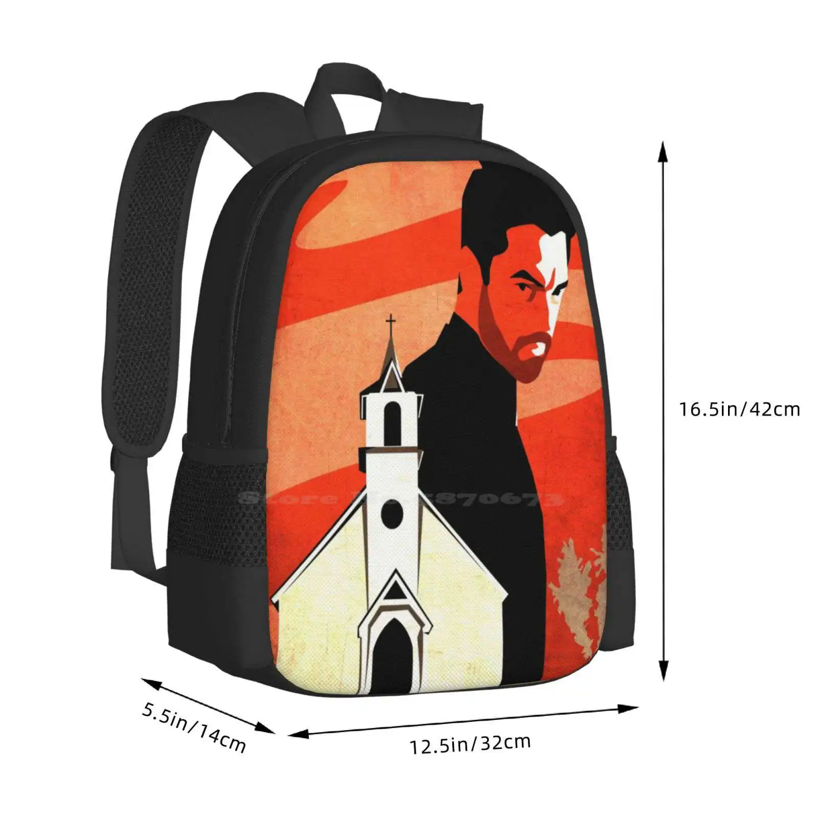 The Preacher Backpack For Student School Laptop Travel Bag Preacher Amc Dominic Cooper Annville Texas Comic Book Tv Jesse