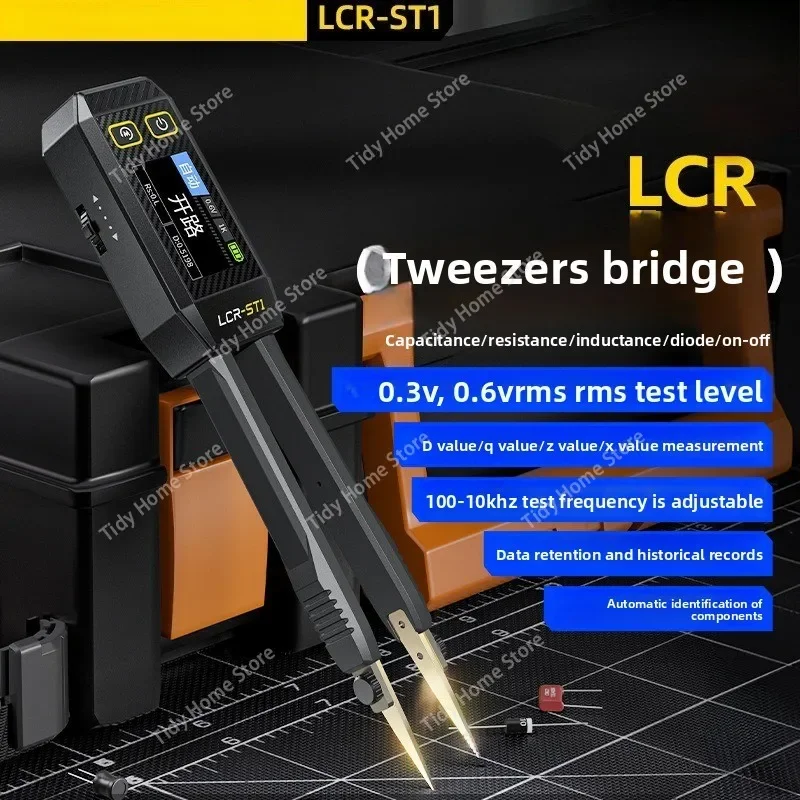 Digital Tweezers Bridge LCR-ST1 Resistor, Inductor, Capacitor Component Test, Surface Mount Clamp, Multimeter