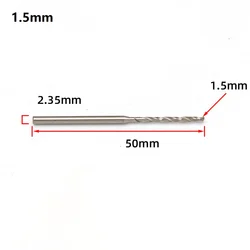 1Pcs 2.35mm Shank Straight Handle Twist Drill High Speed Steel Woodworking Hss Bit Iron Stainless Plastic Drilling Spiral Round