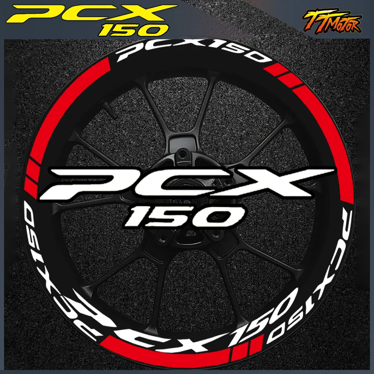 

Для PCX 150 PCX 150 светоотражающие аксессуары для мотоциклов, виниловые наклейки на колеса, ступица, внутренний обод, полосатая лента, наклейки для скутера