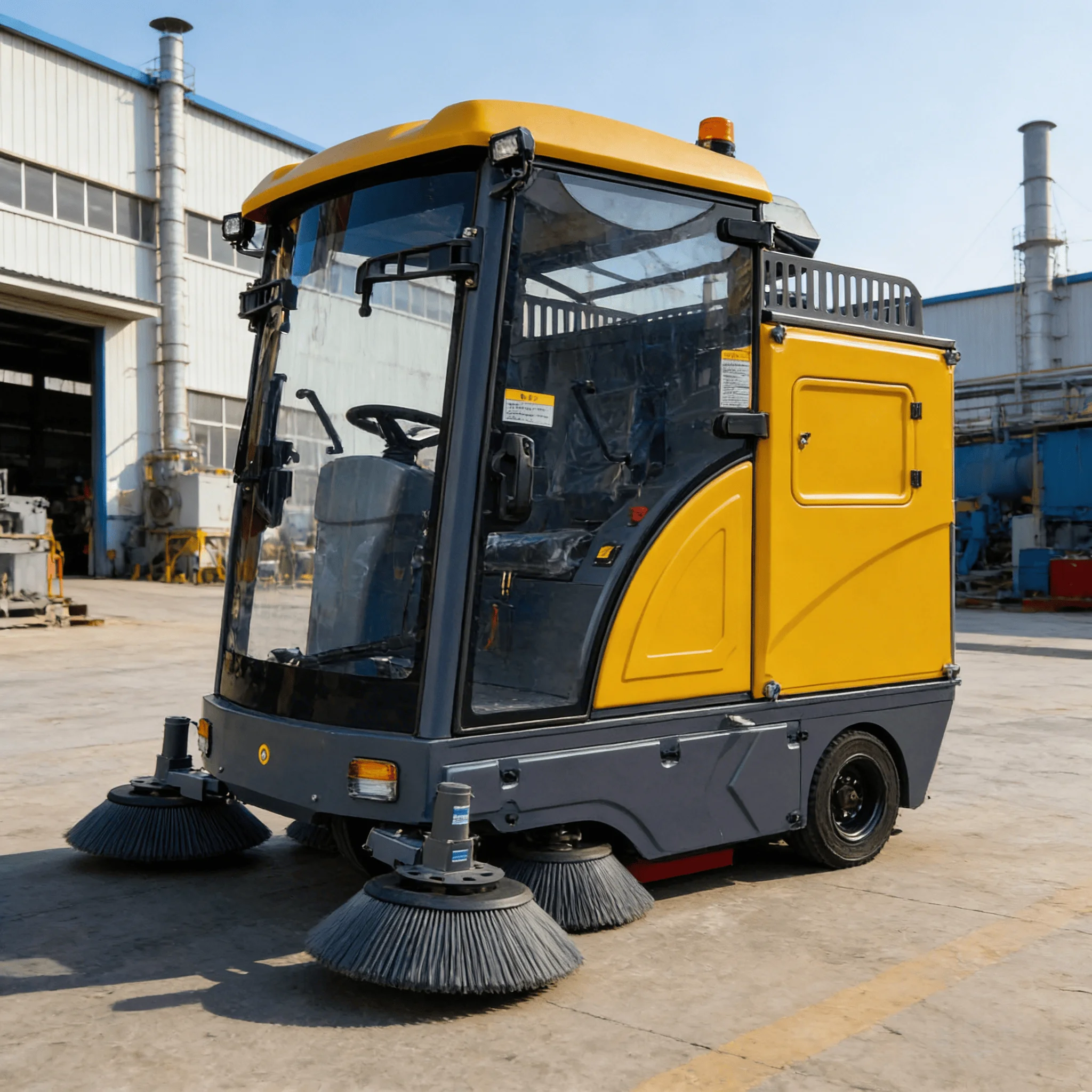 

New Street Cleaner Large Electric Ride-On Outdoor Road & Floor Sweeper With 48V 150Ah Battery