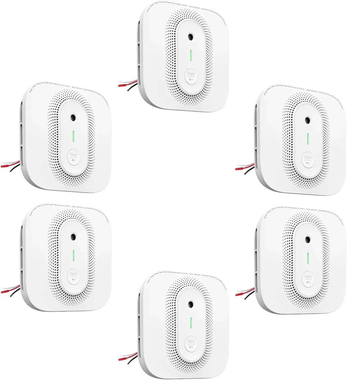 Smoke Detector Carbon Monoxide Detector Combo Hardwired with Voice Location, Hardwired Interconnected Smoke