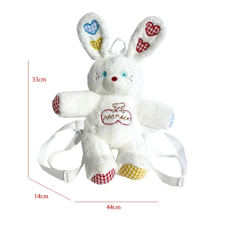 Big Cartoon Rabbit Plush Backpack For Lady Girls Japan Style Kawaill Bag 2023 New Doll Shoulder Crossbody Bag Casual Phone Purse