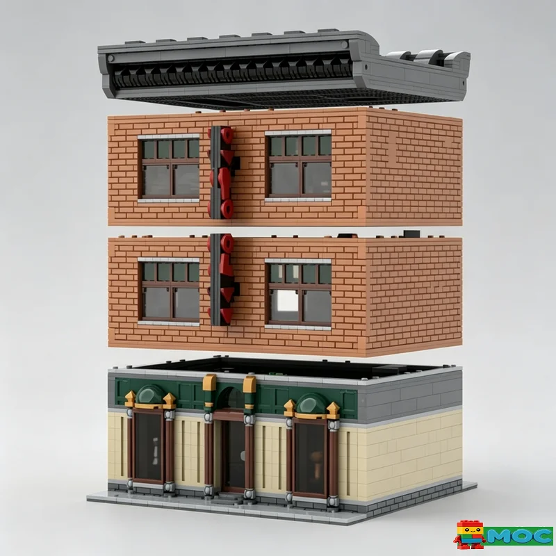 NEW 3763Parts City Street Pool Game Hall Modular MOC Model Custom Building Blocks Architecture DIY Assembly Toy Birthday Gifts