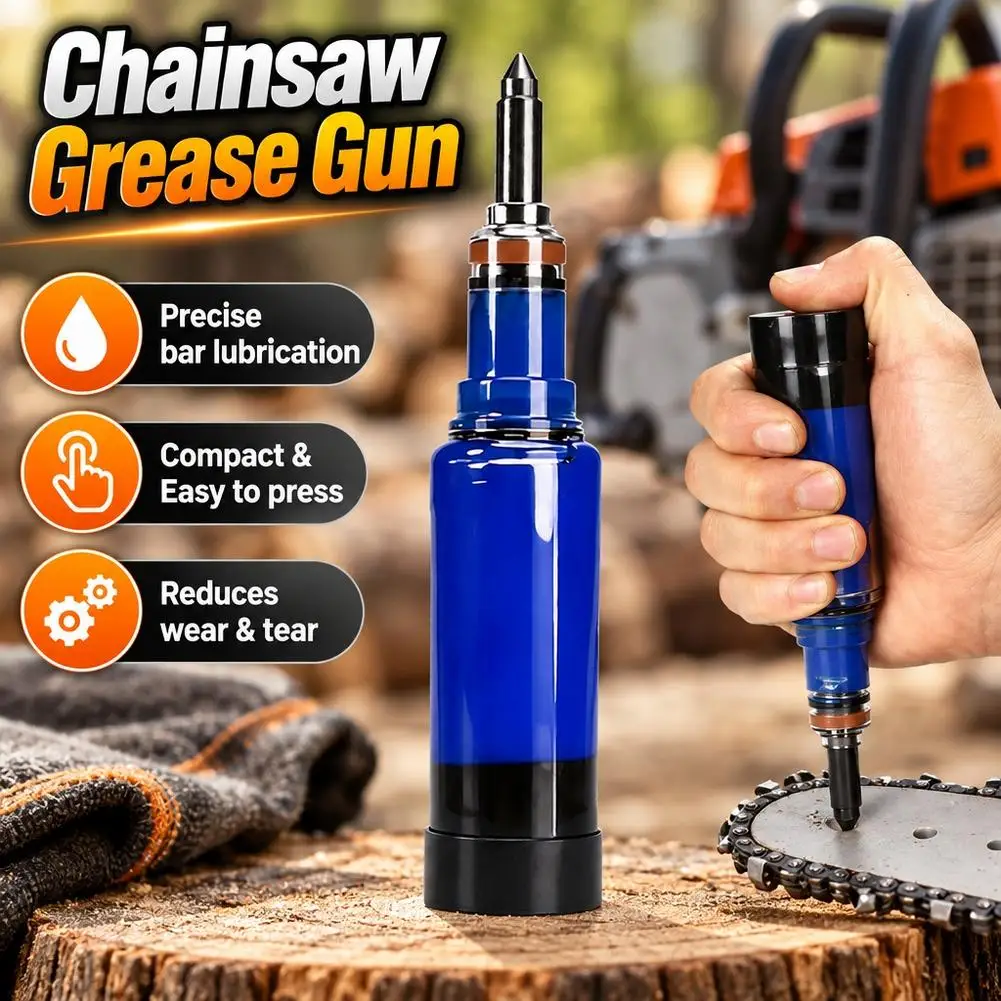 Grease Gun For Chainsaw Sprocket Nose Guide Bar, Chainsaw Guide Bar Maintenance, Chain Saw Guide Oiler Hand-Push Grease Oiler