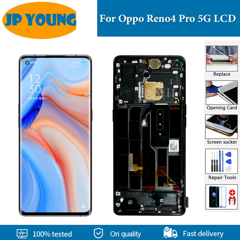 

6.5" Original lcd For Oppo Reno4 Pro LCD Display Touch Screen Digitizer Assembly For Oppo Reno 4 Pro CPH2109 PDNM00 CPH2089 LCD