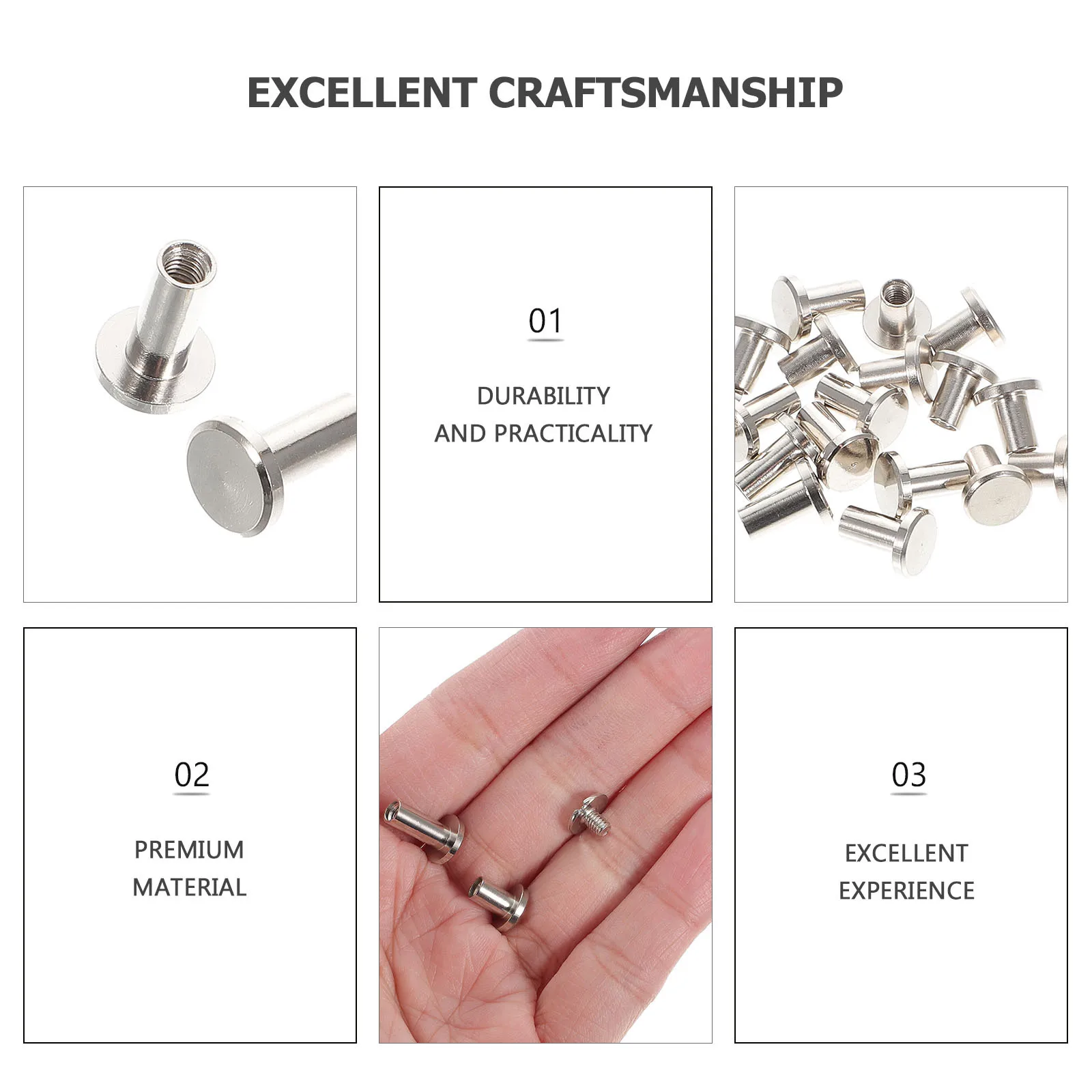 

30Sets DIY Binding Screw Post Metal Nail Rivet Buttons for Scrapbook Album Photo Book Craft Accessory Post Binding Screw