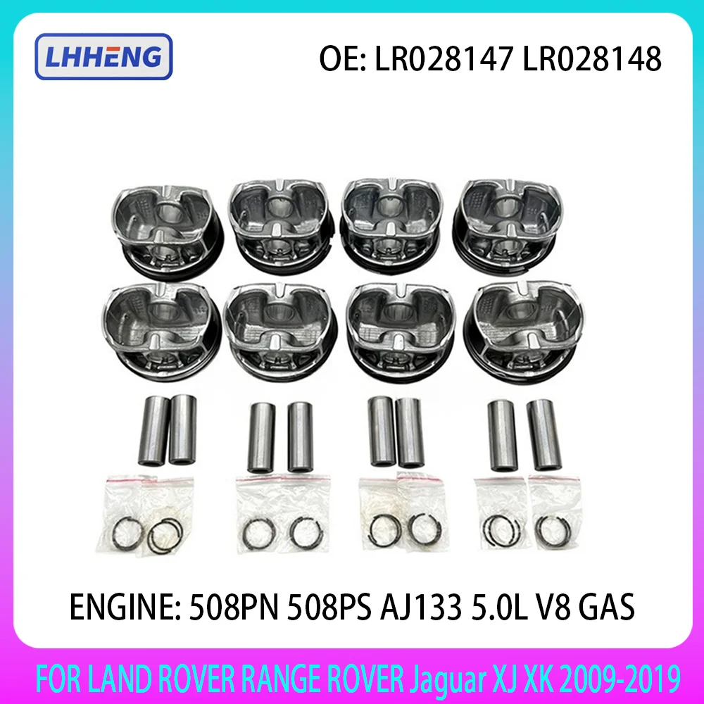 

508PN 508PS AJ133 ENGINE PISTON & RING 8 PCS SET FOR LAND ROVER RANGE ROVER Jaguar XJ XK 5.0 T GAS X351 X150 L405 L320 2009-2019