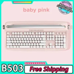 Actto B503 Bluetooth Wireless Keyboard Retro Office Circular Key Stand Slot Keyboard 84 Keys For Man Working Desktop Computer