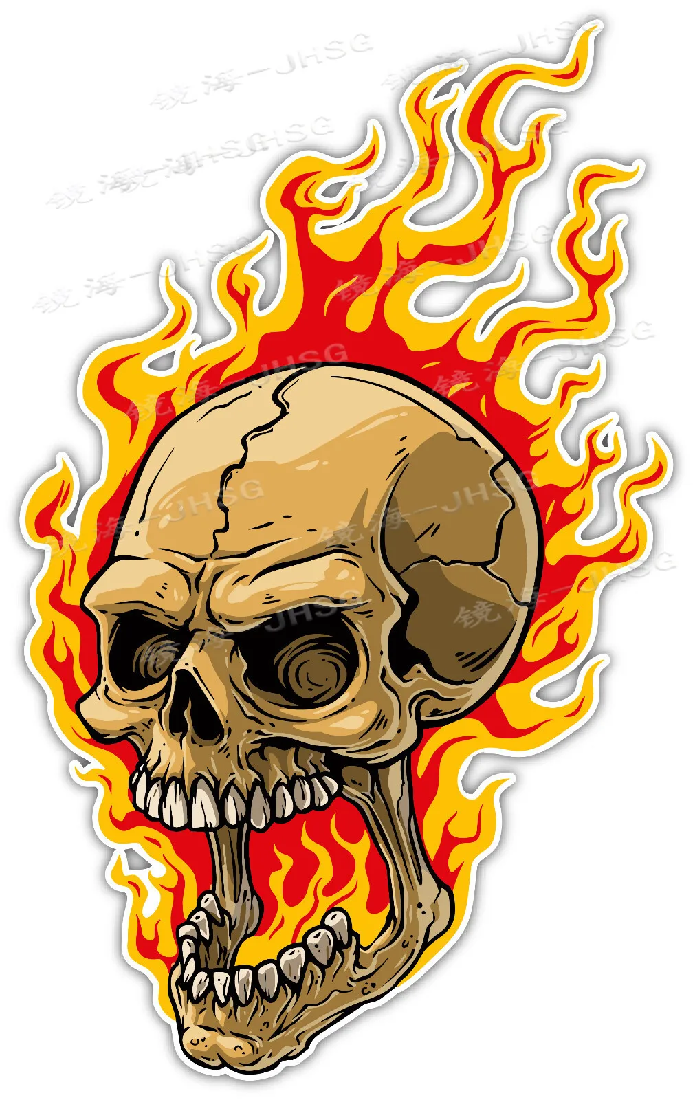 Fire Skull Crying R Decal Sticker 3M Truck Window Car Decoration