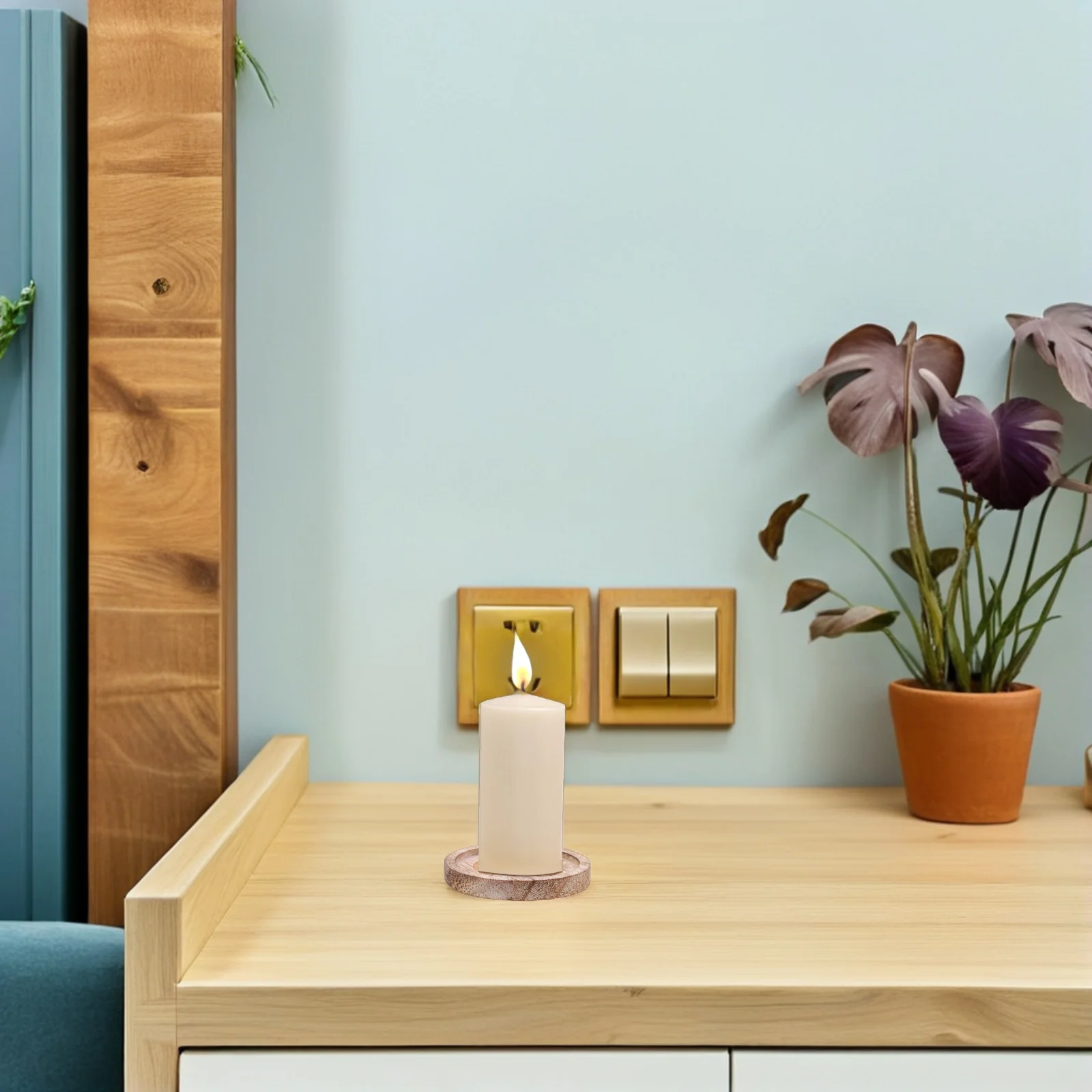 

4pcs Rustic Wooden Pentagram Altar Tray Farmhouse Holder Decorative Plate For Incense Burning Ritual Supplies Wood