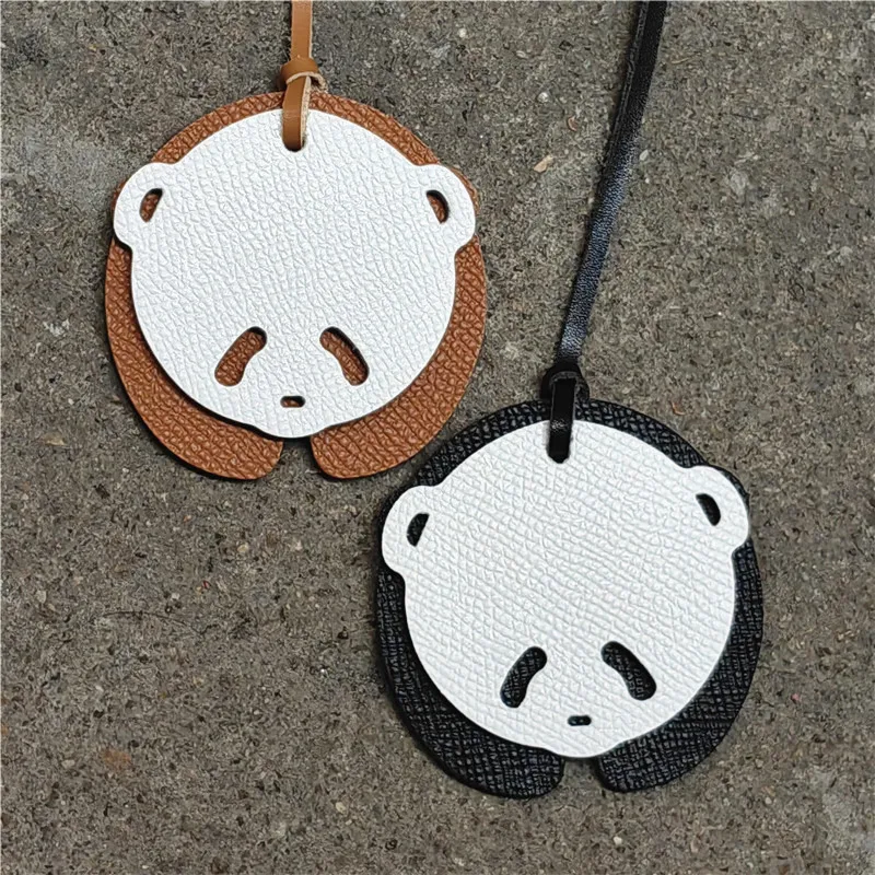 Panda Keychain Name Pure Hand-Stitched Ladies Women Bags Backpack Pendant Charm