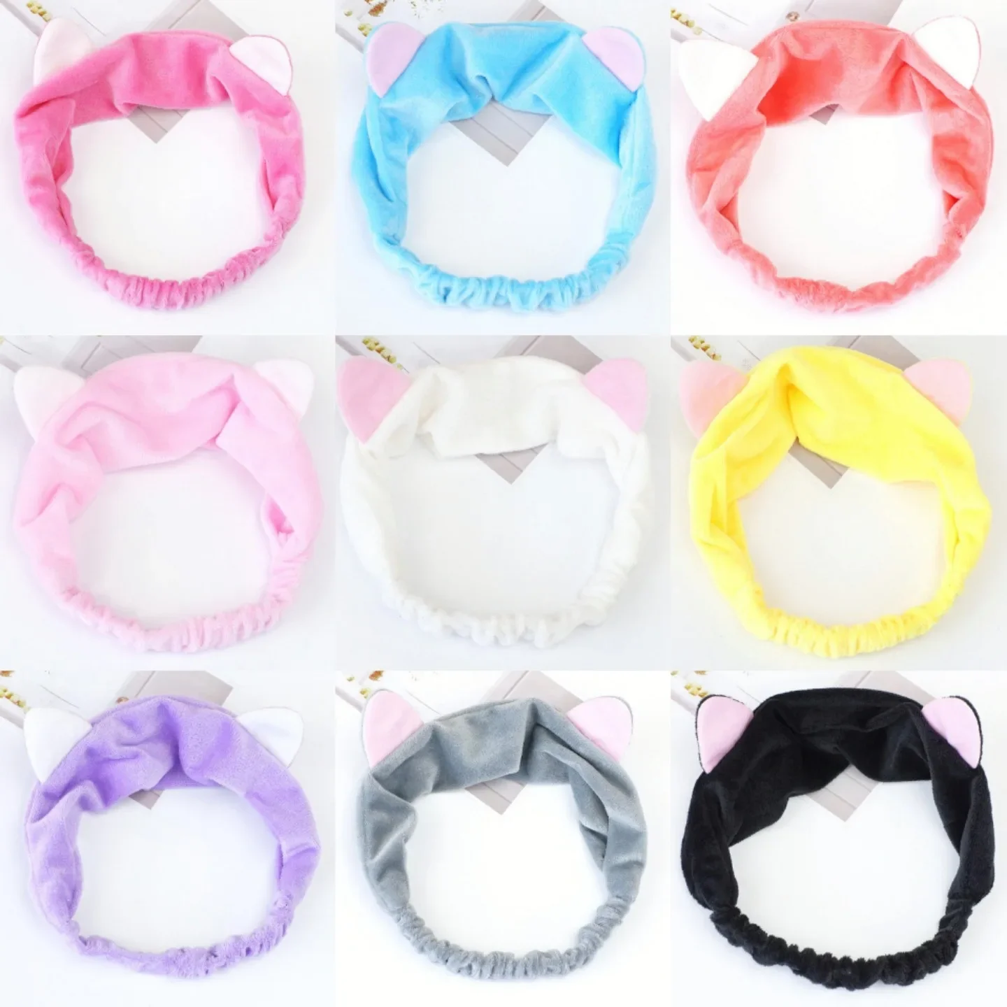 Headband For Washing Wash Face Cat makeup Hairbands Girls Elastic Holder  Strap Bands Ears Turban Hair Accessories JJ-YWFB-Cat