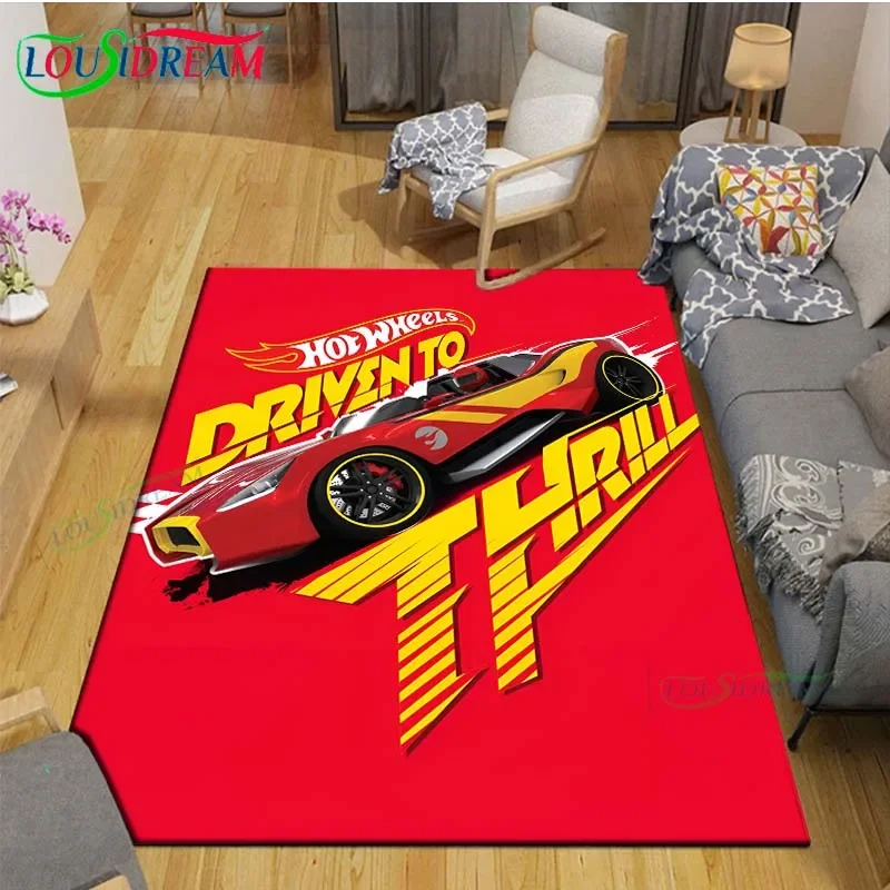 

3D Fashion Cartoon Hot W-Wheels Printed Carpet Living Room Anti-Skid Area Rug Kids Bedroom Mats Yoga Mat Carpet Decor