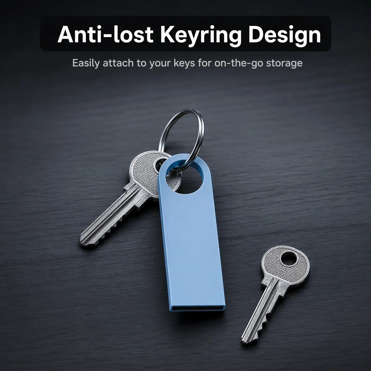 Free Custom Logo USB Flash Drive Pen Drive 8GB 16GB 32GB 64GB 128GB Metal Pendrive Card Memory Stick Drives U Disk with Key Ring