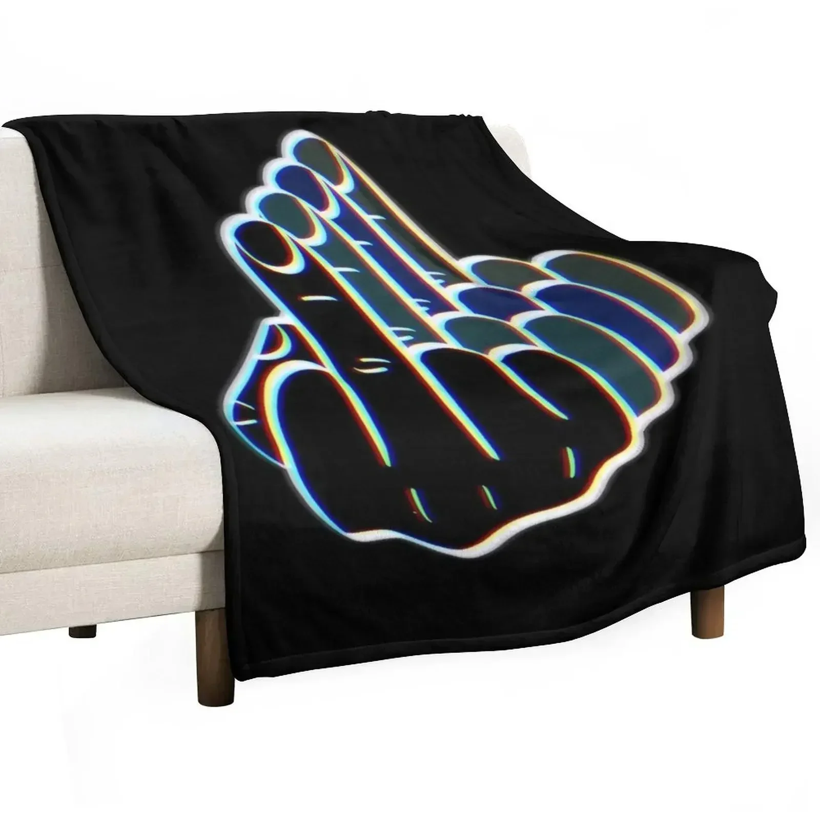 Inverted middle finger Throw Blanket Sleeping Bag Heavy Blankets