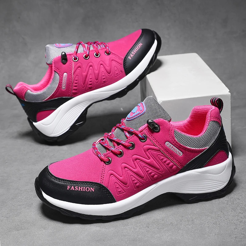 

Women's Tennis Shoes Lightweight Hiking Anti Slip Soft Sole Tie Up Tourism Leisure Running Sports Shoes Luxury Women Sneakers