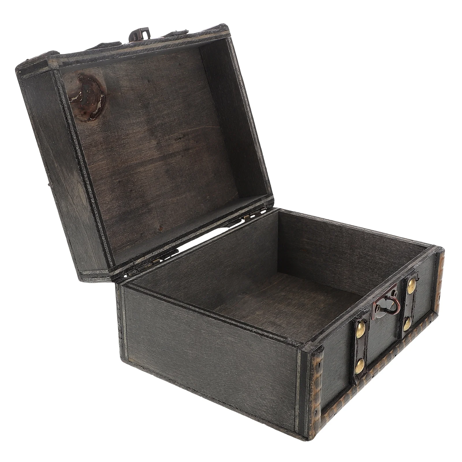 

Retro Distressed Vintage Wooden Jewelry Lockable Storage Chest Earrings Necklaces Bracelets Keepsake Organizer Treasure Chest