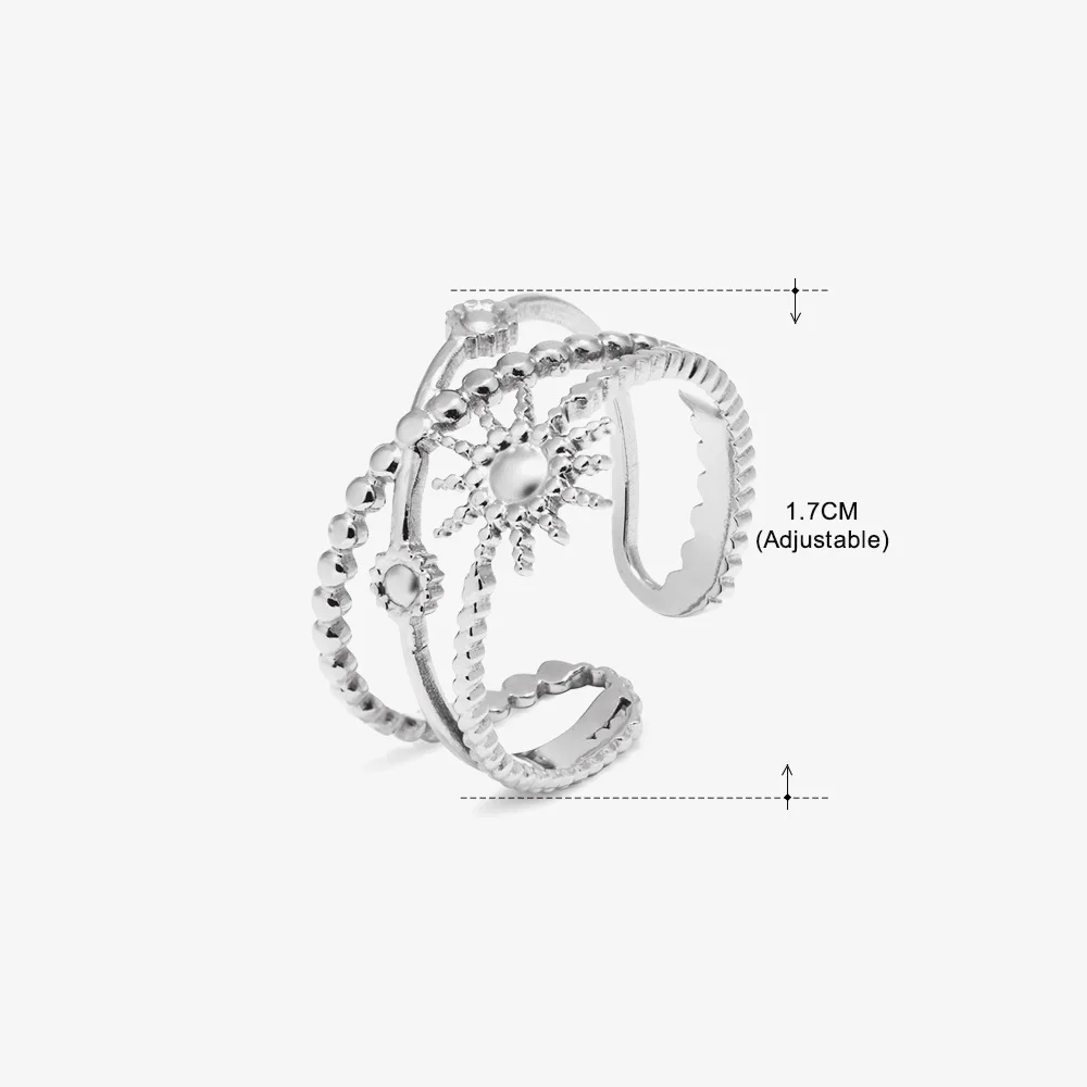 Designer Bow Ring 18K Gold Plated Titanium Steel Open Adjustable Ring for Women Minimalist Hip Hop Stackable Dainty Jewelry