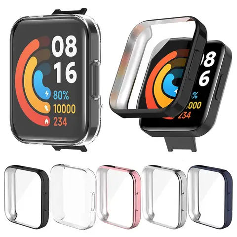 Electroplated TPU Protective Case For Redmi Watch 2 Lite Full Screen Protector Shell Bumper Cover