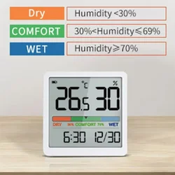 LCD Digital Thermometer Hygrometer Indoor Room Electronic Temperature Humidity Meter Sensor Gauge Weather Station For Home 