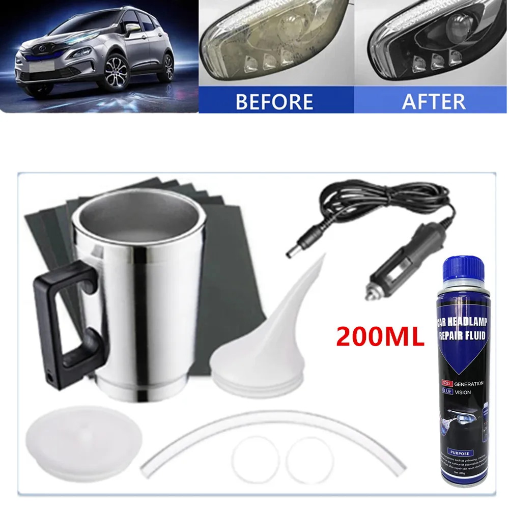 Car Headlight Chemical Polishing Kit Atomizing Cup Car Light Polish Restoration liquid Scratch Repair Cleaning Polishing Tool