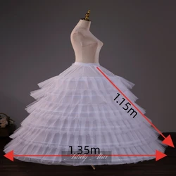 Ashely Alsa Stock Long 1.15m X Diameter 1.35m Wedding Dress Petticoat Big Ball Quinceanera Dress Skirts Crinolina Para Vestido