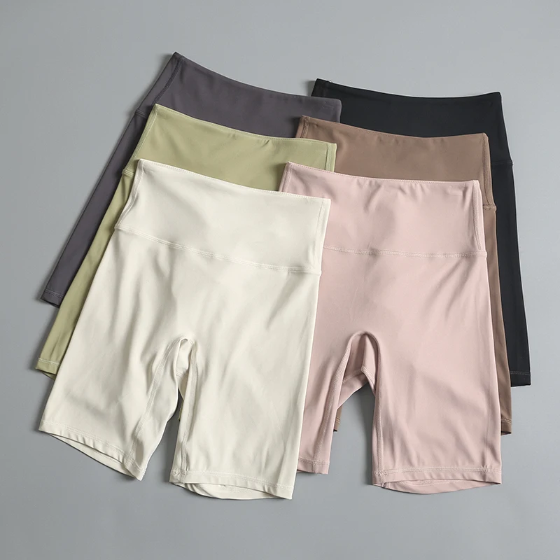 High-Waist Sporty Shorts Women's Tight-Fit Quick-Dry Cycling Yoga Pants Running Fitness Hot Pants Peach Flavor Butt Lifting